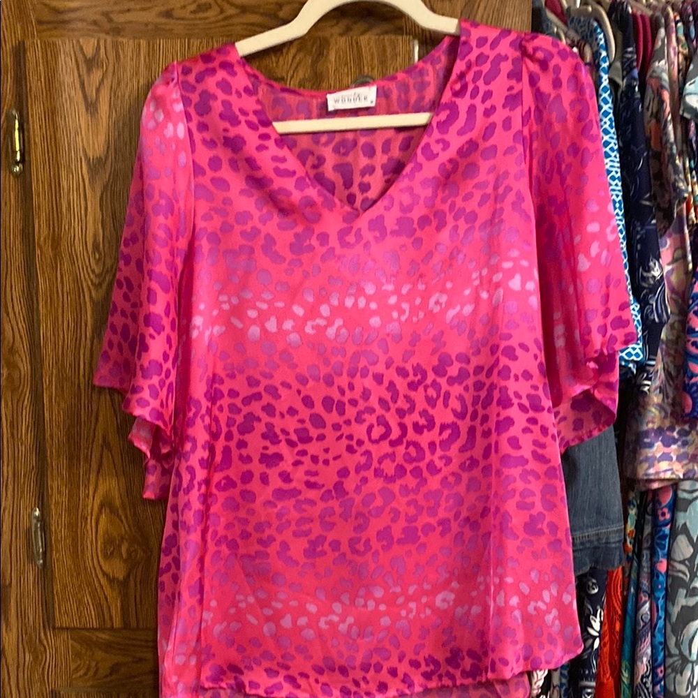 Vibrant Pink Animal Print Top